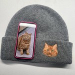 Custom Wool Needle Felt Embroidered Pet Portraits Beanie